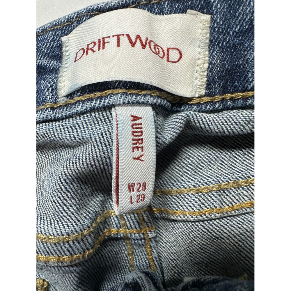 Driftwood Audrey Embroidered Bird Vale Straight Jeans Sz 28 Blue Denim Sundance - Picture 8 of 14